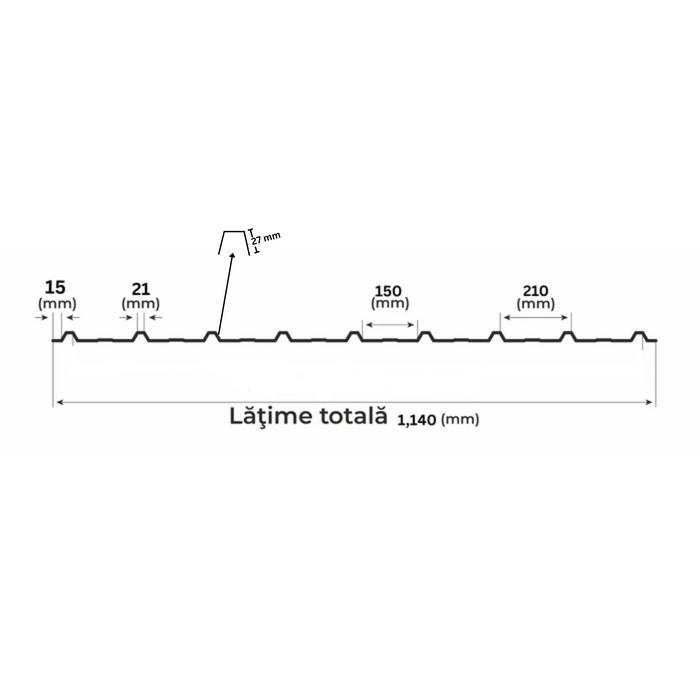 1 Foaie tablă 2m x 1,14m/2.28mp RAL-9003( Grosime=0.65m) alb