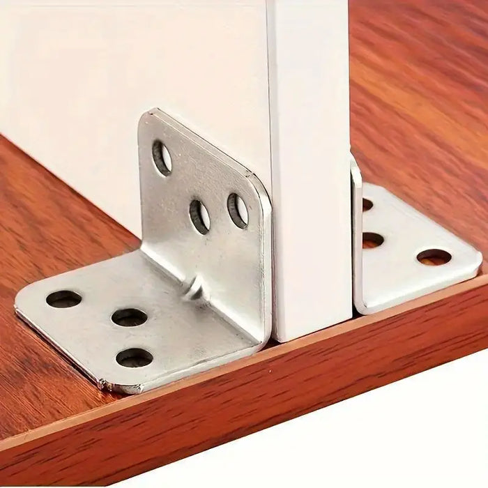 1 bucăți Suporturi de Colț din Oțel Inoxidabil în Formă de L, Unghiuri de 90 de Grade pentru Mobilier și Rafturi - Elemente de Îmbinare Durabile cu Găuri Prelubrite pentru Instalare Ușoară