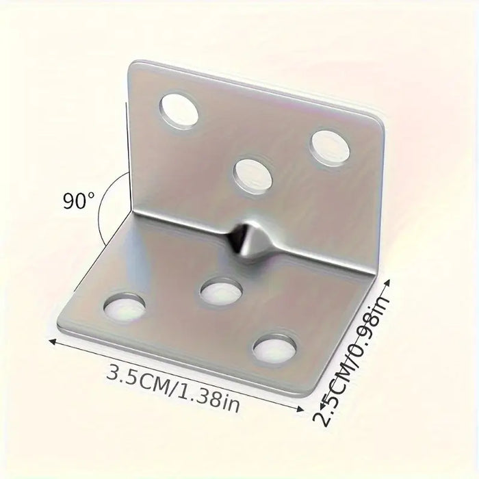 1 bucăți Suporturi de Colț din Oțel Inoxidabil în Formă de L, Unghiuri de 90 de Grade pentru Mobilier și Rafturi - Elemente de Îmbinare Durabile cu Găuri Prelubrite pentru Instalare Ușoară