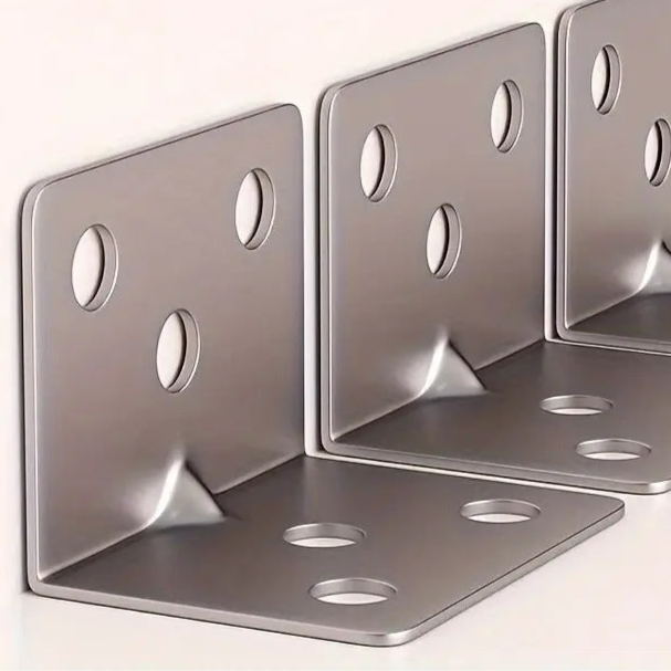 1 bucăți Suporturi de Colț din Oțel Inoxidabil în Formă de L, Unghiuri de 90 de Grade pentru Mobilier și Rafturi - Elemente de Îmbinare Durabile cu Găuri Prelubrite pentru Instalare Ușoară