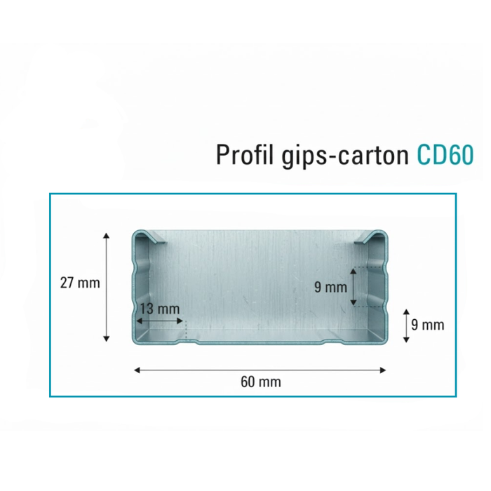 Set 12 buc, Profil Gips-Carton CD 60, 0.50/3m, zincat, Montana