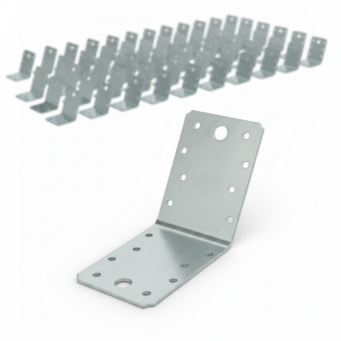 Set 50 colțare perforate pentru lemn Vinclu, Montana, 135 grade, zincat, 90 x 90 x 65mm( Grosime 2mm)
