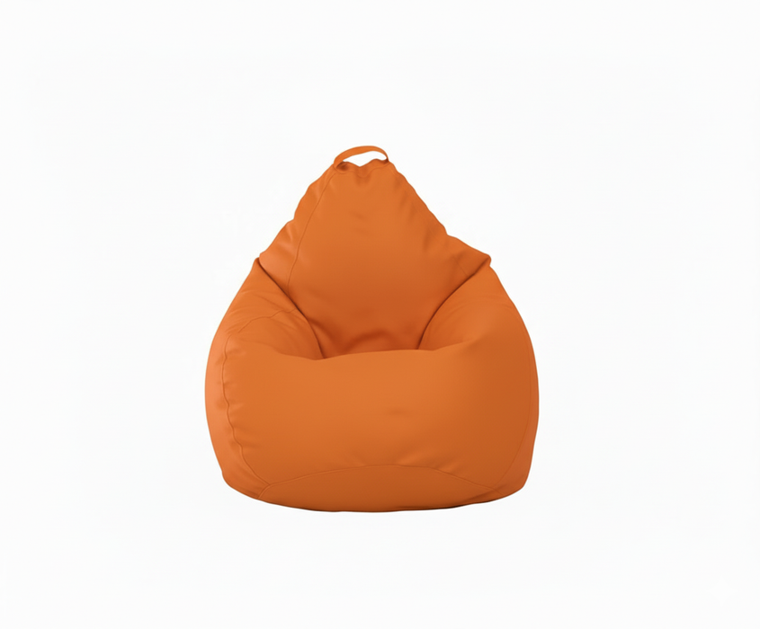 Fotoliu puf, tip pară, Portocaliu Neon, umplut cu perle din polistiren, husă detașabilă, Bean Bag Montana
