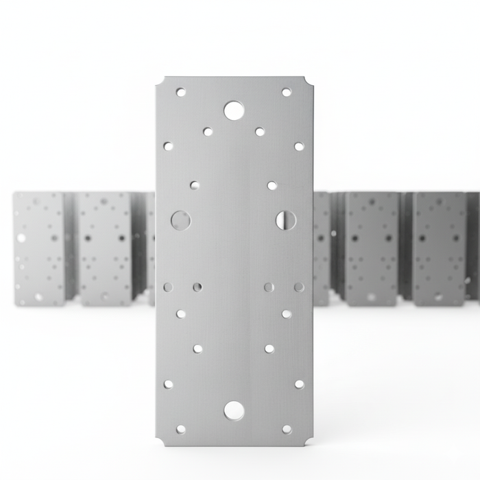 Set 50 Plăci perforat pentru îmbinare lemn, Montana, zincat, 210 x 90 mm (𝗚𝗿𝗼𝘀𝗶𝗺𝗲 𝟮𝗺𝗺 )