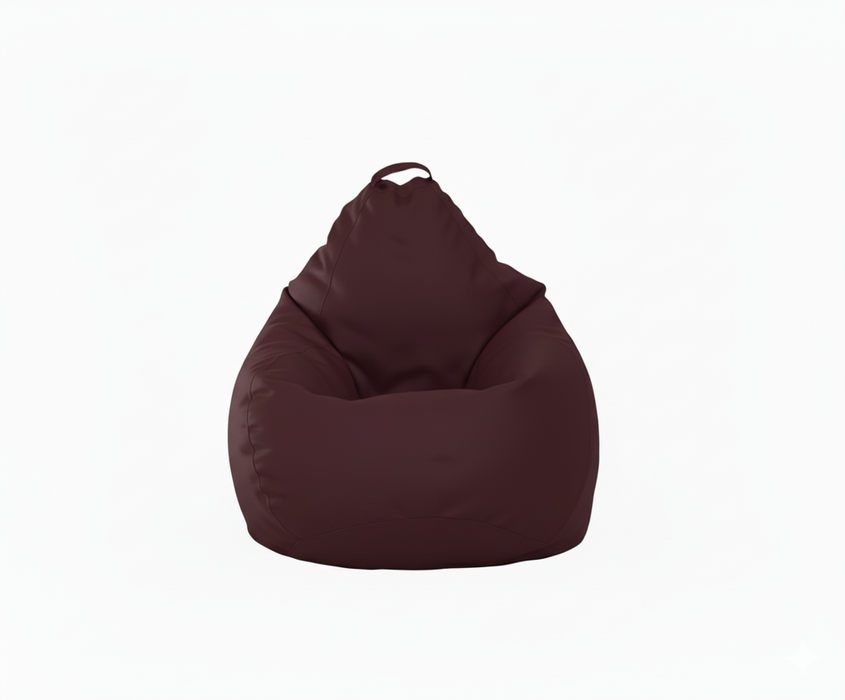 Fotoliu puf, tip pară, visiniu, umplut cu perle din polistiren, utilizabil în interior/exterior, husă detașabilă, Bean Bag Montana