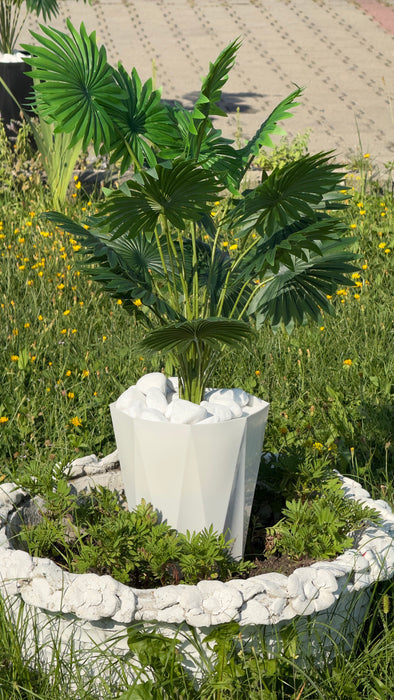 Palmieri artificiali - Decor realist pentru interior/exterior, plastic durabil, nu necesită întreținere, perfecți pentru casă, birou, grădinăcu flori, ghiveci și piatră