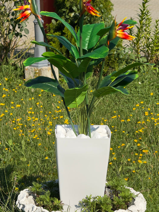 Set de plante artificiale Paradise Bird Bananier - Potrivite pentru decorul casei, biroului, decorațiunii casei de la fermă pe verandă cu flori, ghiveci și piatră (Copy)