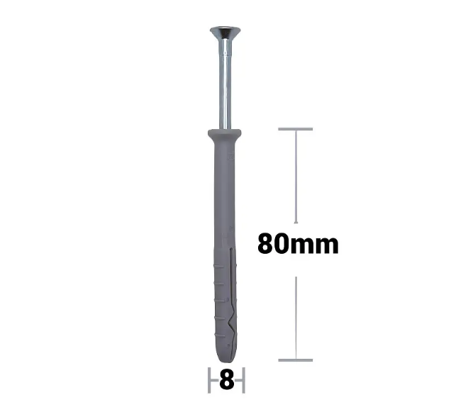 Diblu cu surub cui percuție Hammer drive plug 8*80 (100buc)
