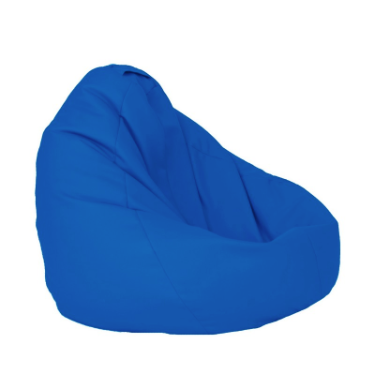 Fotoliu beanbag pentru Copii, tip pară, albastru, umplut cu perle din polistiren, utilizabil în interior/exterior, husă detașabilă, Bean Bag Montana