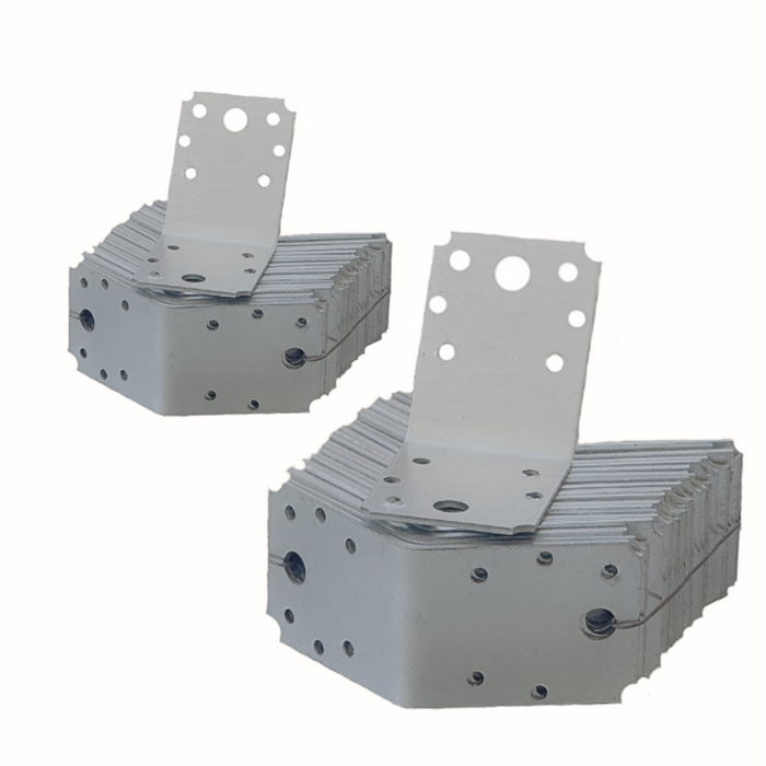 Set 50 colțare perforate pentru lemn Vinclu, Montana, 135 grade, zincat (𝗚𝗿𝗼𝘀𝗶𝗺𝗲 𝟮𝗺𝗺 )