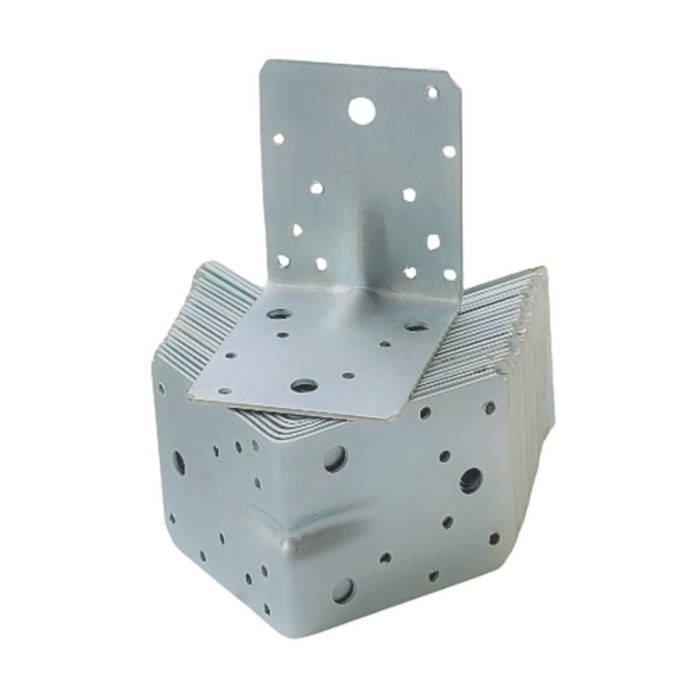Set 10 colțare perforate pentru lemn Vinclu, 90 grade, tip 4n, zincat, 105 x 105 x 90 mm (𝗚𝗿𝗼𝘀𝗶𝗺𝗲 𝟮𝗺𝗺 )