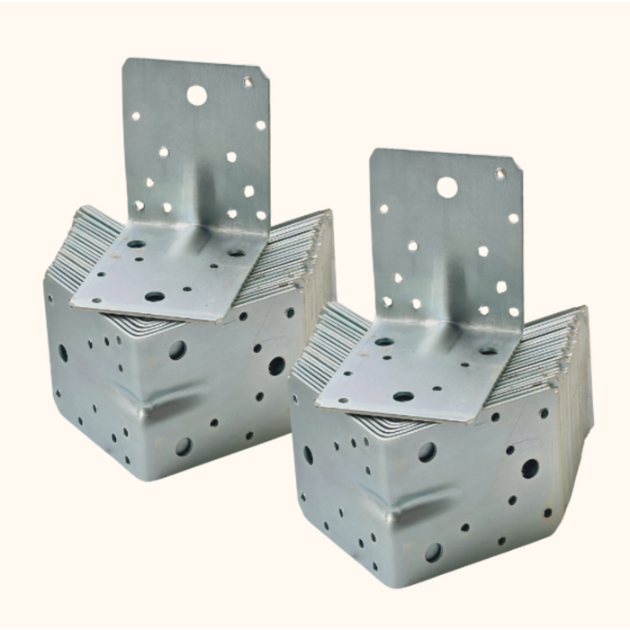 Set 500 buc, vinclu sau colțar perforat pentru lemn 90 grade, tip 4n, zincat, 105 x 105 x 90 mm (𝗚𝗿𝗼𝘀𝗶𝗺𝗲 𝟮𝗺𝗺 )