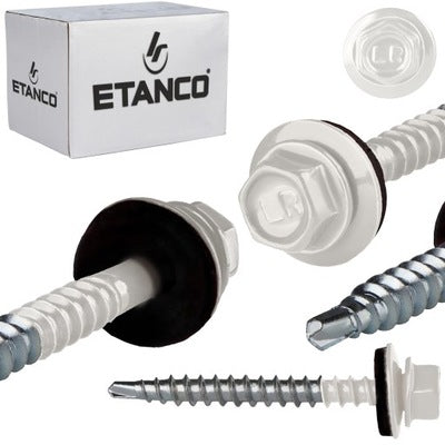 Set 250 Șuruburi autoforante pentru țiglă metalică/tablă GT F2 4,8×35 RAL 1015 P140350FA1015