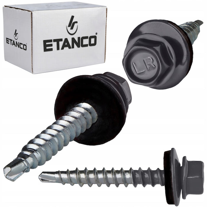 Set 250 Șuruburi autoforante pentru țiglă metalică/tablă GT F2 4,8×35 RAL 7024 OFA P140350FA7024