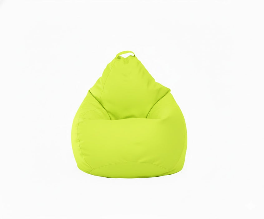 Fotoliu puf, tip pară, galben neon, umplut cu perle din polistiren, husă detașabilă, Bean Bag Montana