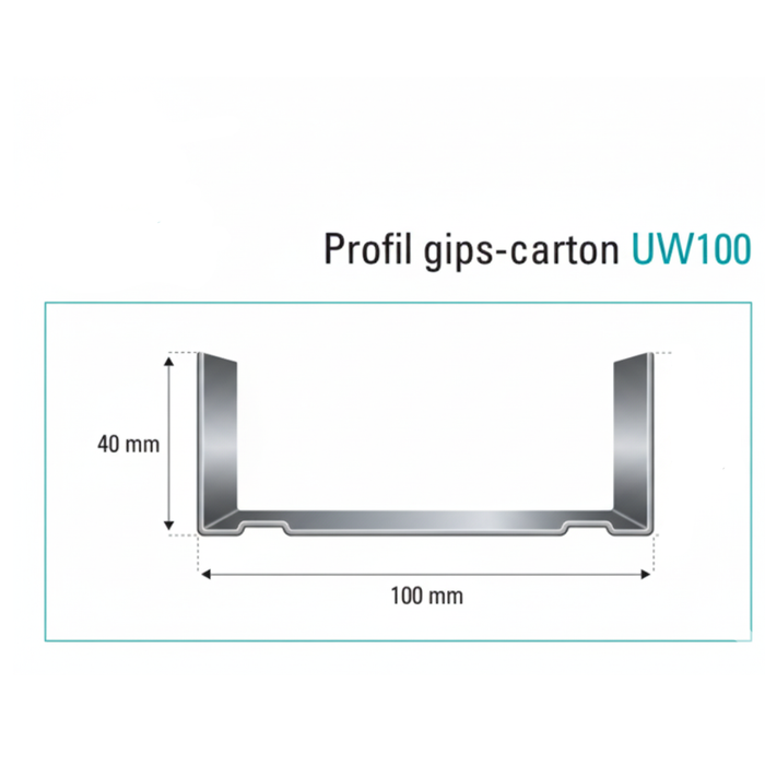Set 6 buc, Profil Gips Carton UW 100 0.46/3m, zincat, Montana
