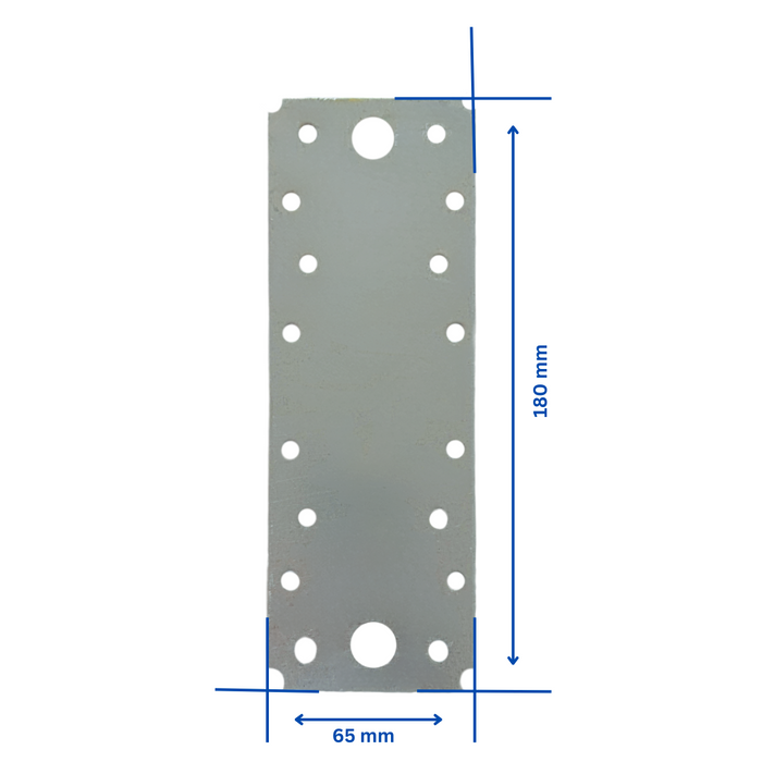 50 db-os készlet Perforált tábla fa összeillesztéséhez, Montana, horganyzott, 180 x 65 mm (vastagság 2 mm)