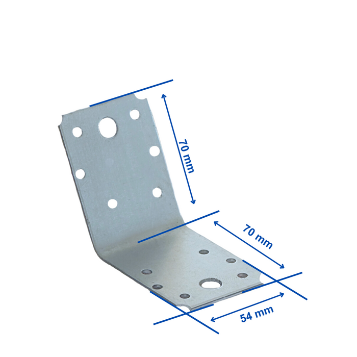 Set 10 coltar perforat pentru lemn Vinclu, Montana, 135 grade, zincat, 70 x 70 x 54 mm (𝗚𝗿𝗼𝘀𝗶𝗺𝗲  𝟮𝗺𝗺 )