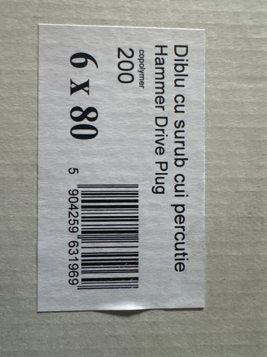 Csavaros tiplik 6*80 (100 db)