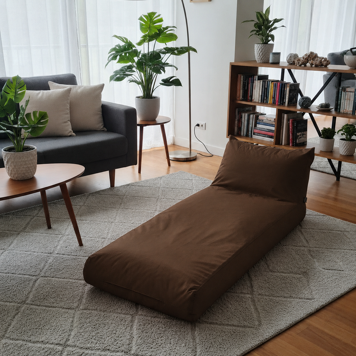 Șezlong tip Puf Portabil cu Spătar Reglabil, Ideal pentru Interior și Exterior