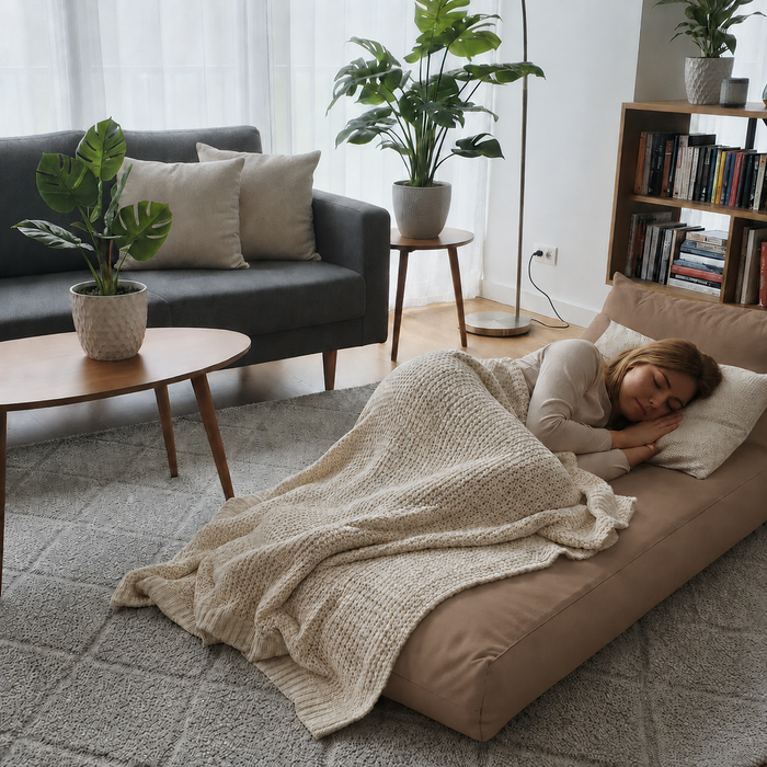 Șezlong tip Puf Portabil cu Spătar Reglabil, Ideal pentru Interior și Exterior