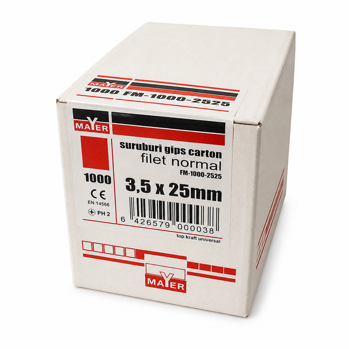 Șuruburi gips-carton Filet normal 3.5x25 (1000) buc