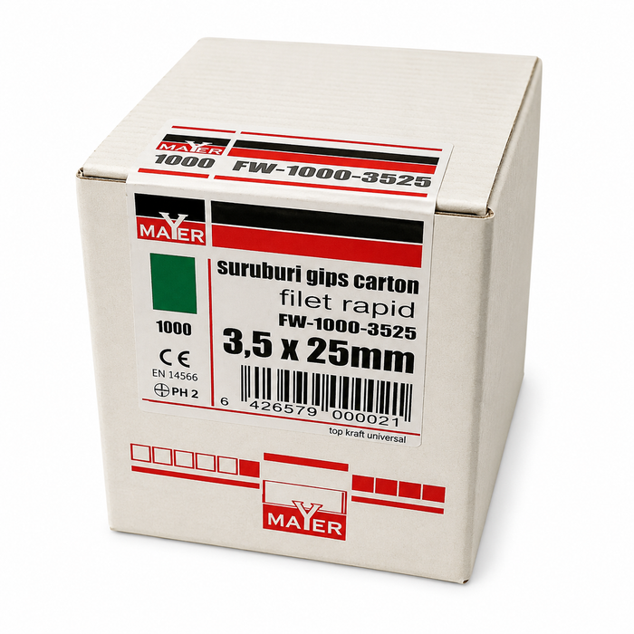 Șuruburi gips carton Filet rapid 3.5x25 (1000) buc