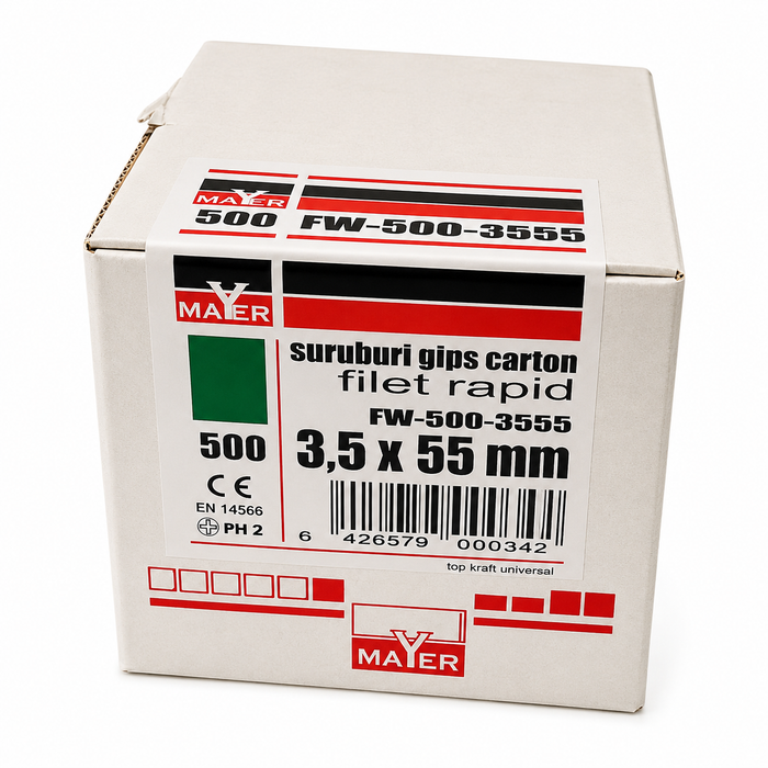 Șuruburi gips-carton Filet rapid 3.5x55 (500 buc)