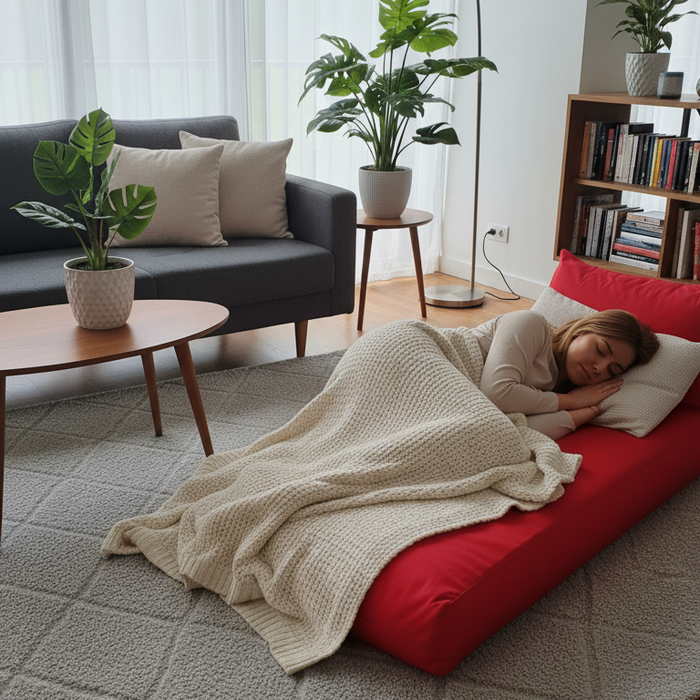 Șezlong tip Puf Portabil cu Spătar Reglabil, Ideal pentru Interior și Exterior