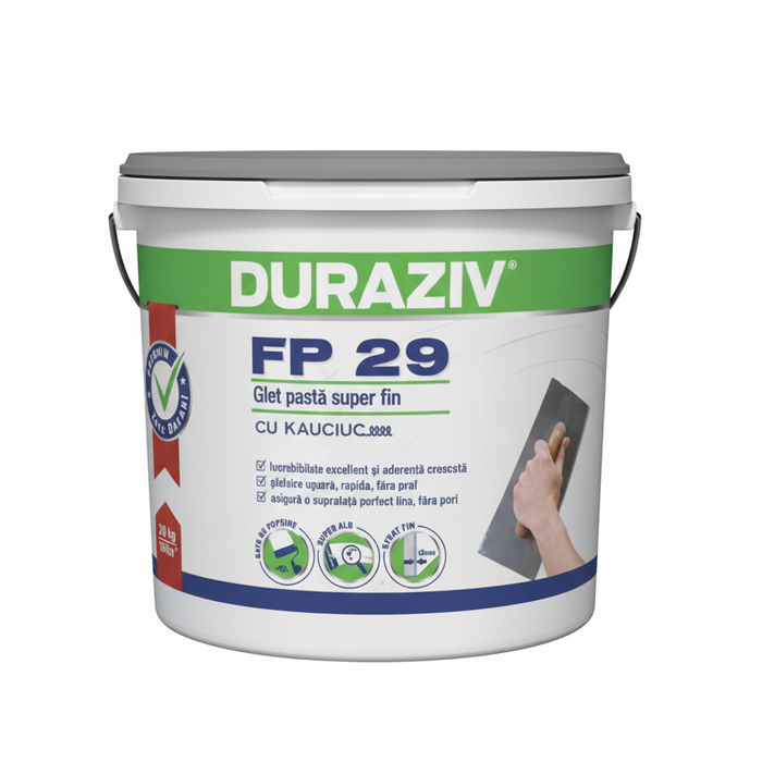 DURAZIV FP29 - Glet pastă super-fin, aditivat cu Kauciuc