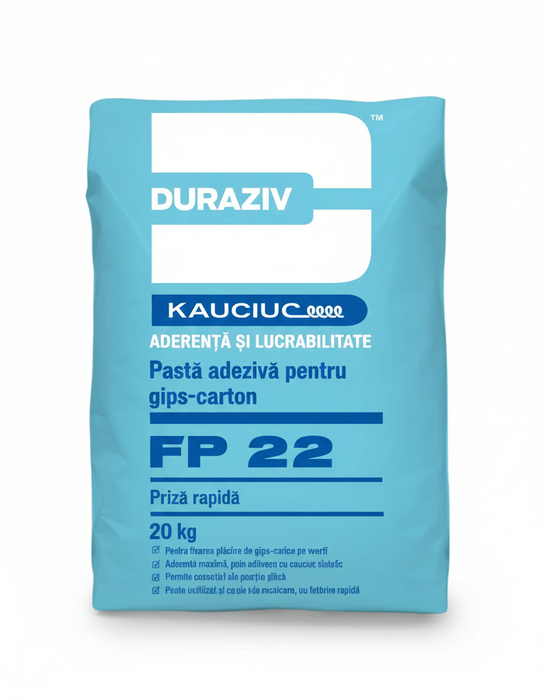 DURAZIV FP 22 - Pastă adezivă pentru gips-carton, cu priză rapidă 20KG