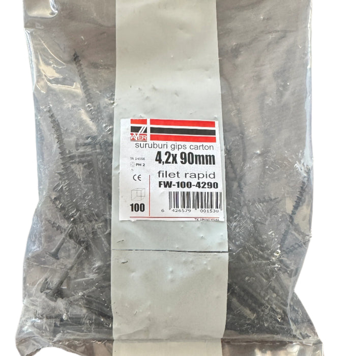 Suruburi gips carton Filet rapid 4.2x90 (100 buc)