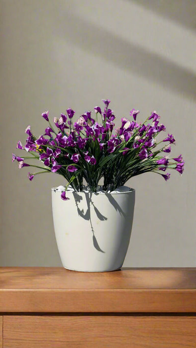 Buchet de Cale Artificiale - Flori din Plastic Roze  - Vibrant pentru Decor Interior/Exterior, cu flori, ghiveci și piatră