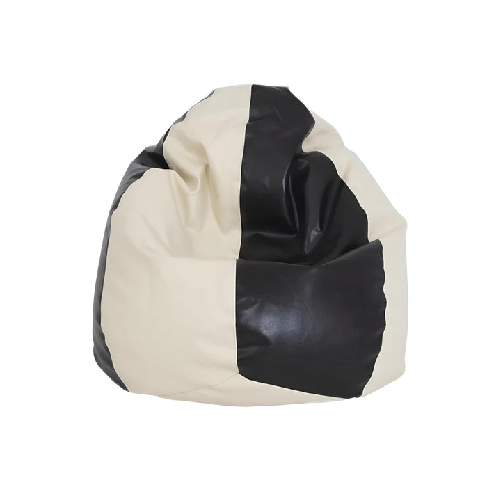 Fotoliu beanbag pentru Copii, tip para, negru si alba , umplut cu perle din polistiren, utilizabil in interior/exterior, husa detasabila, Bean Bag Montana