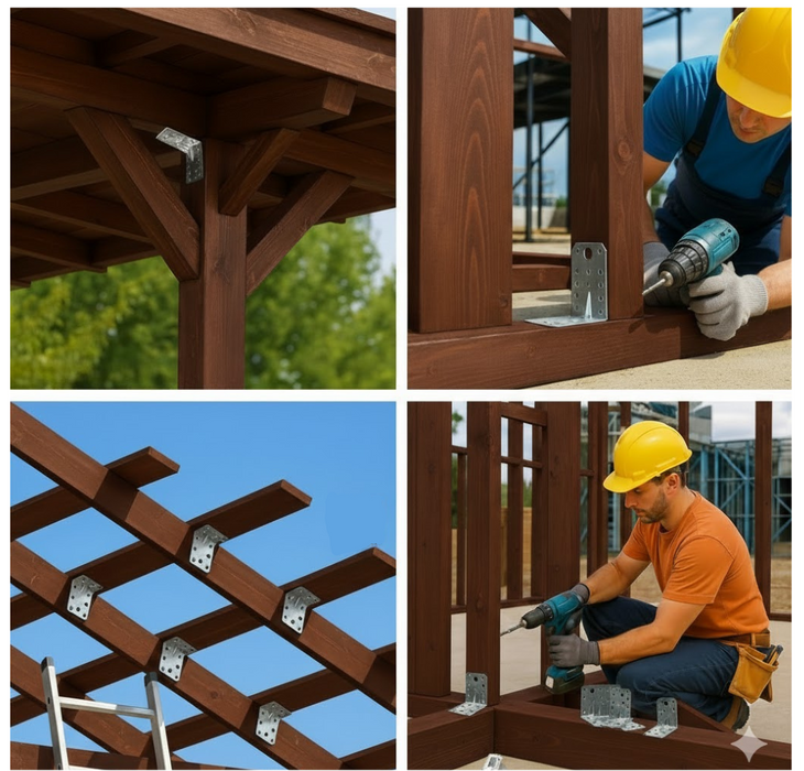 10 db perforált sarok készlet Vinclu fához, 90 fok, 4n típus, horganyzott, 70 x 70 x 55 mm (vastagság 2 mm)