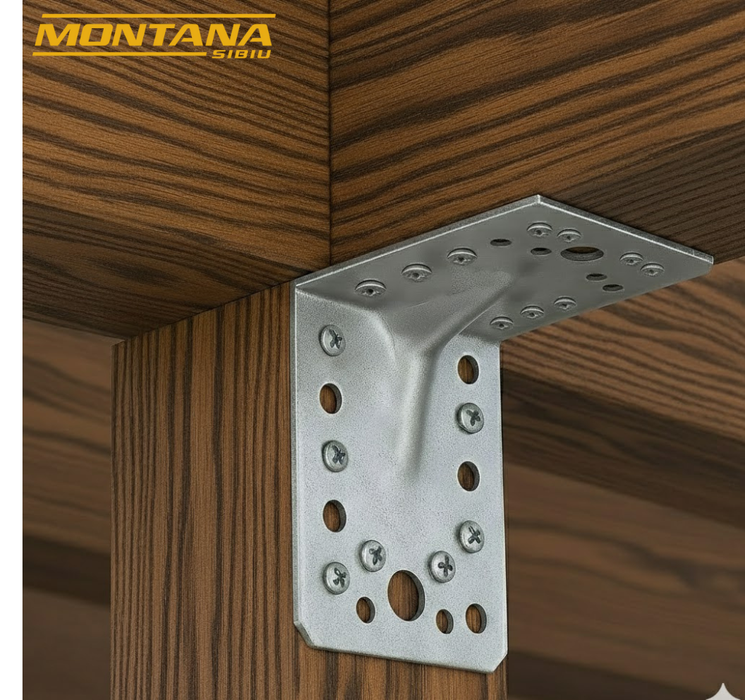 50 db perforált sarok készlet Vinclu fához, 90 fok, 4n típus, horganyzott, 90 x 90 x 65 mm (vastagság 2 mm)