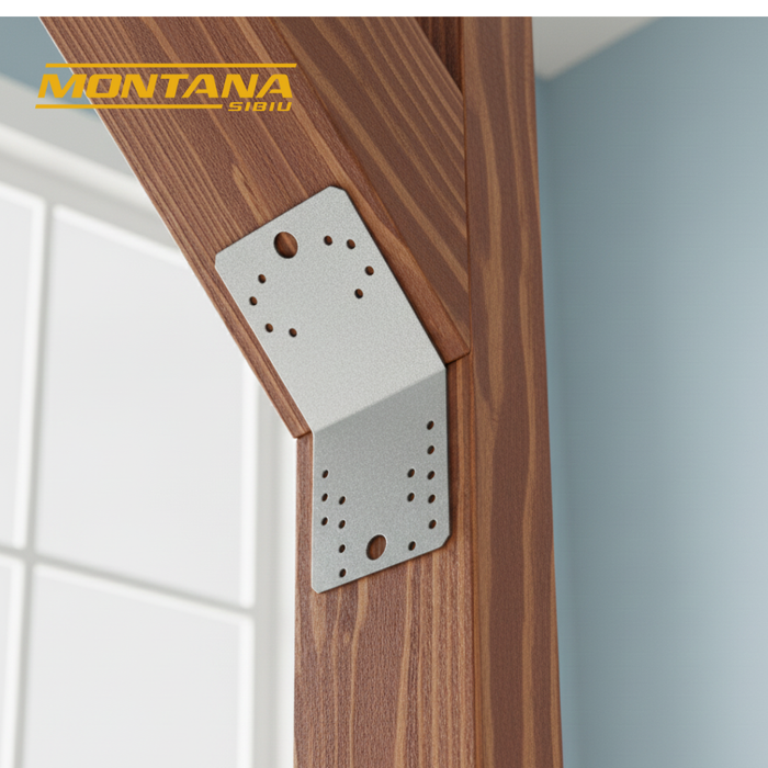 Set 10 colțare perforate pentru lemn Vinclu, Montana, 135 grade, zincat, 70 x 70 x 54 mm (grosime 2)