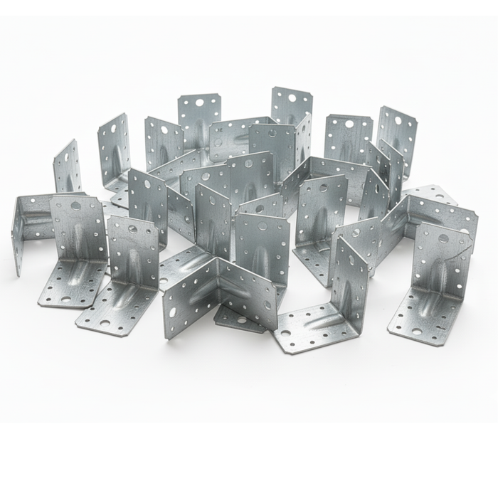Set colțare perforate pentru lemn Vinclu, 90 grade, tip 4n, zincat, 90 x 90 x 65 mm (𝗚𝗿𝗼𝘀𝗶𝗺𝗲  𝟮𝗺𝗺 )