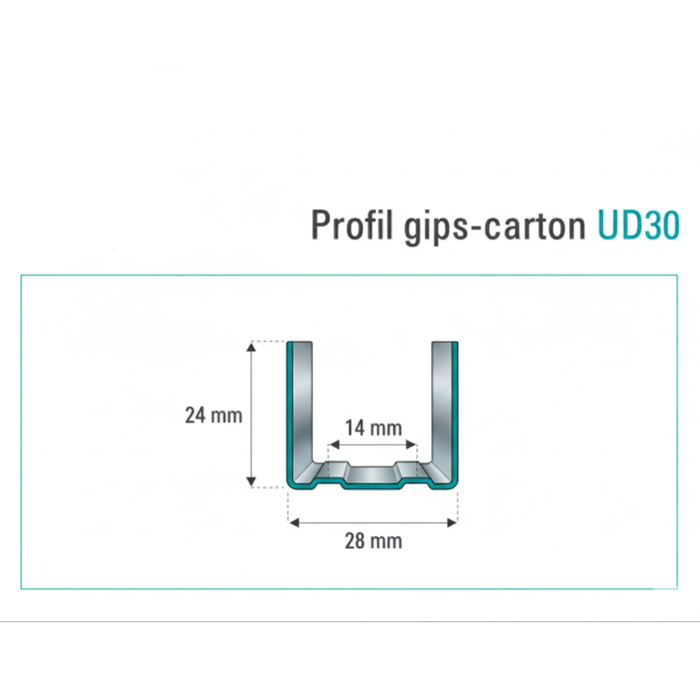 6 darabos készlet, Gipszkarton Profil UD 30, 0,50/3m, horganyzott, Montana