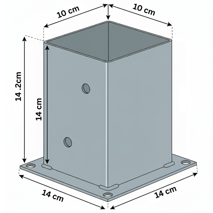 Suport metalic pentru stâlpi din lemn  100x100 mm (10x10 cm)