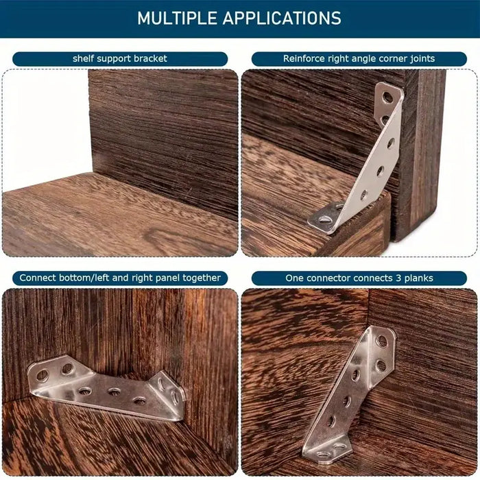 50 bucăți Colțare din Oțel Inoxidabil pentru Rafturi de Dulap, Accesorii pentru glisarea sertarelor,Întărirea Stratului de Cabinet,Suporturi din Oțel Inoxidabil,Suporturi pentru rafturi