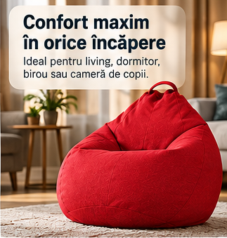 Set 3 Fotolii Puf – Ofertă 1+2, Confortabile, Ușoare și Practice pentru Casă