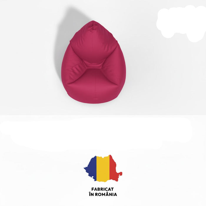 Puff fotel, körte típusú, Rózsaszín, polisztirol gyöngyökkel töltve, bel- és kültéren használható, levehető huzat, Babzsák Montana