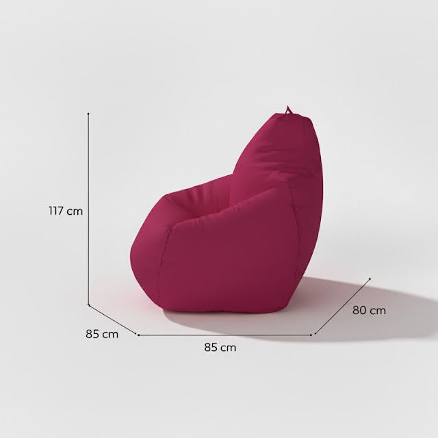 Fotoliu puf, tip pară, Roz, umplut cu perle din polistiren, utilizabil în interior/exterior, husă detașabilă, Bean Bag Montana