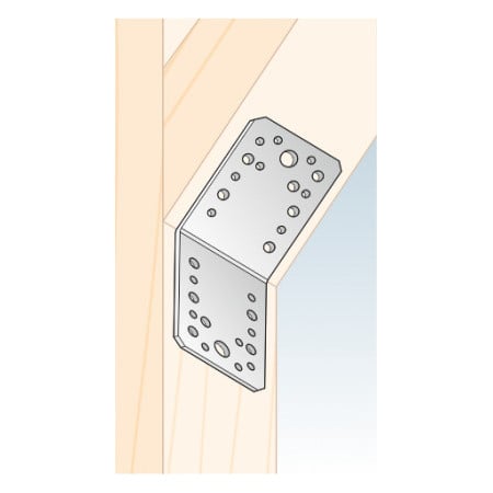 Set 10 coltar perforat pentru lemn Vinclu, Montana, 135 grade, zincat, 70 x 70 x 54 mm (𝗚𝗿𝗼𝘀𝗶𝗺𝗲  𝟮𝗺𝗺 )